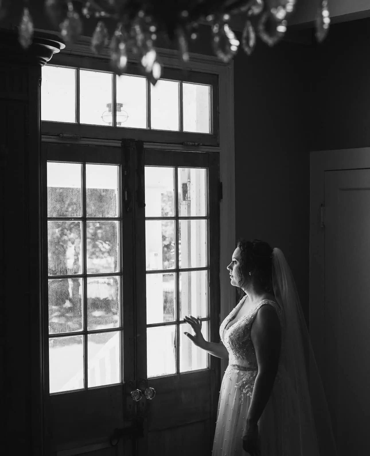 Bride at the window of the Marguerite House